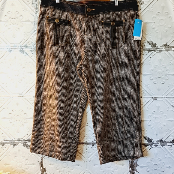 Baby Phat Jean Co Brown Tweed Cropped Pants- NWT - Picture 13 of 13